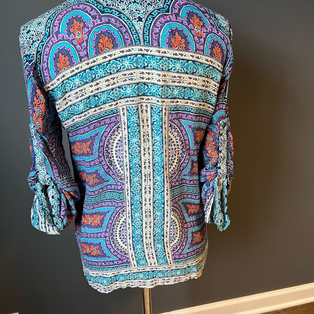 BCBGMaxAzria Multicolor Patterned Tunic - Picture 4 of 5